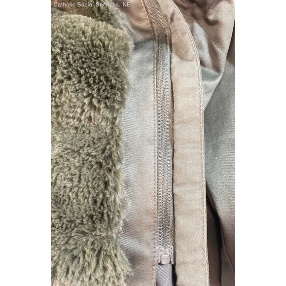 Torrid Olive Green Twill Faux Fur Hooded Anorak Winter Parka Jacket Size‎ 1 - Picture 9 of 12